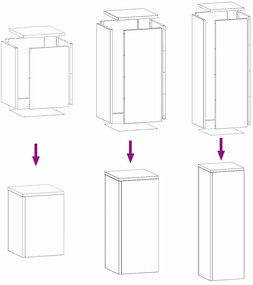 Suportes de Planta Externos - Conjunto de 3 de Aço Antracite