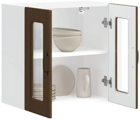 Armário de parede cozinha porta vidro Kalmar carvalho castanho