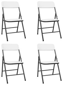 vidaXL Cadeiras de jardim dobráveis 4 pcs PEAD branco