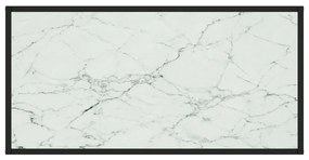 Mesa de centro 100x50x35 cm vidro mármore branco