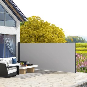 Toldo lateral com proteção contra olhares indiscretos, retrátil, dimensões: 3 m (L) x 1,8 m (A), em alumínio. Poliéster anti-UV de alta densidade, 180