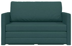Sofá Cama 2-em-1 Verde Escuro 124x71x78 cm Tecido