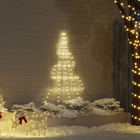 vidaXL Árvore de Natal LED com 112 LEDs Branco quente 182 cm Metal