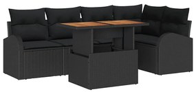 Conjunto de Jantar de Jardim com 6 Peças da , Almofadas em Rattan Pret