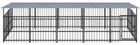 Canil de exterior com telhado 9,38 m² aço