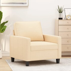 vidaXL Poltrona 60 cm tecido cor creme