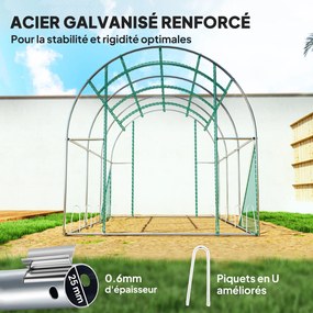 Estufa Túnel de Jardim, 300 x 200 x 195 cm, Cobertura Espessa de 170 g/m², Verde