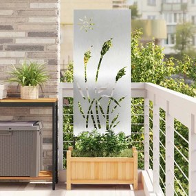 vidaXL Tela de Privacidade para Jardim Fretwork Prateado 50 x 140 cm