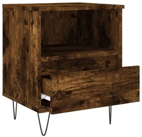 Mesa de cabeceira 40x35x50 cm derivados madeira carvalho fumado