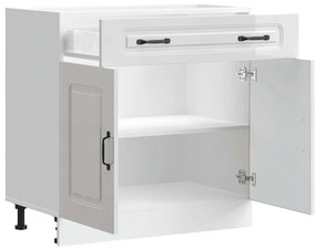 Armário de cozinha baixo Kalmar branco alto brilho