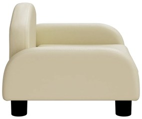 Cama para cães 50x40x30 cm couro artificial cor creme