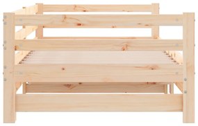 Sofá-cama de puxar 2x(90x200) cm pinho maciço