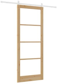Porta Deslizante com Conjunto de Hardware "ORKDAL" Madeira Sólida e Vi
