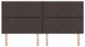 Cabeceira LED vidaXL Design de Blocos de Diamante Castanho Escuro 200