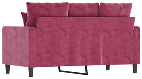 Sofá de 2 lugares veludo 120 cm vermelho tinto