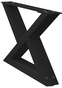 Pés para mesa de centro 2 peças preto 50x(30-31,3) cm aço