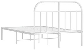 Estrutura de cama com cabeceira 120x200 cm metal branco