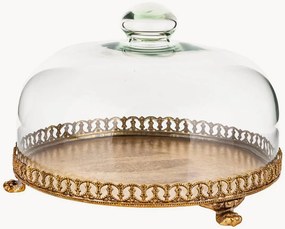 Tabuleiro decorativo com tampa em vidro Sacha