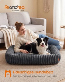 Cama ortopédica grande para cães, 106 x 75 x 20 cm cinzento-chumbo