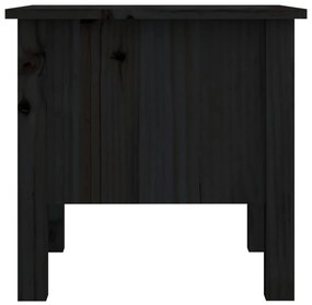 Mesas de apoio 2 pcs 40x40x39 cm madeira de pinho maciça preto