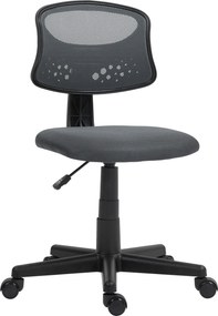 HOMCOM Cadeira Escritório sem Apoio para os Braços com Encosto de Malha Respirável Altura Ajustável 43x48x78-88 cm Cinza | Aosom Portugal