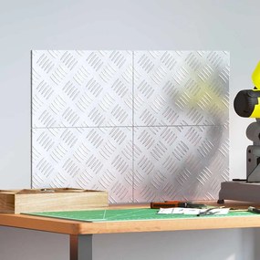 vidaXL Degrau Retangular 4 pcs Prateado 30 x 20 cm Alumínio