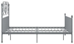 Estrutura de cama metal 160x200 cm cinzento