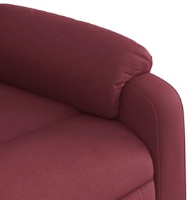 Poltrona de massagens reclinável tecido vermelho tinto