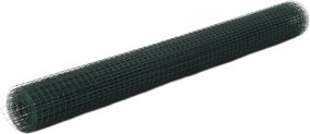 vidaXL Cerca arame galinheiro 10x1,5 m aço c/ revestimento PVC verde