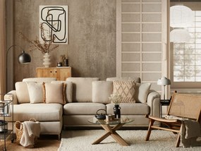 Sofá de canto em tecido creme à direita OSLO Beliani