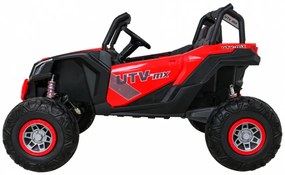 Buggy elétrico para Crianças 24V 4x4 2 Lugares UTV-MX Rodas de EVA, Assento de couro Vermelho