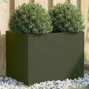 Vaso/floreira 62x47x46 cm aço verde azeitona