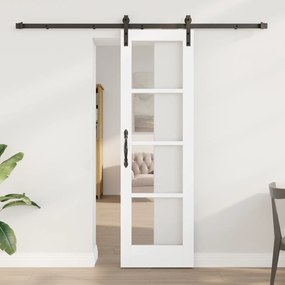 Porta Deslizante vidaXL com Conjunto de Ferragens 'ORKDAL'Branca 61x198.5 cm