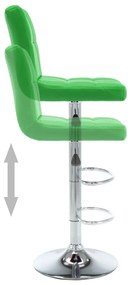 Bancos de bar 2 pcs couro artificial verde