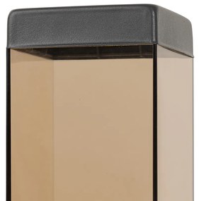 Poste de iluminação exterior moderno cinza escuro com fumaça 45 cm - Malios Moderno