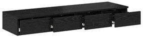 Gavetas de Cama Preto 120x36.5x16.5 cm Madeira de Engenharia