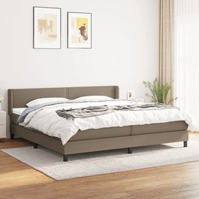 vidaXL Cama com molas/colchão 200x200 cm tecido castanho-acinzentado