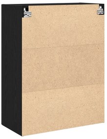 Armário de Parede da vidaXL com Portas de Vidro Madeira Carvalho Preto