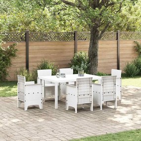 vidaXL Mesa de Jantar para Jardim Branco 150 x 100 x 73 cm vime PE