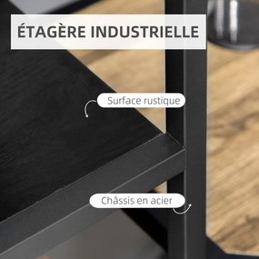 Estante de arrumação com 7 prateleiras, estrutura em aço, estilo industrial, 83 x 34 x 180 cm, preta
