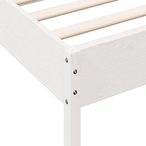 Cama sem colchão 100x200 cm madeira de pinho maciça branco