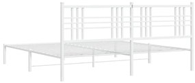 Estrutura de cama com cabeceira 180x200 cm metal branco