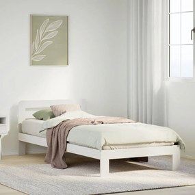 vidaXL Cama sem colchão 75x190 cm madeira de pinho maciça branco