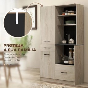 Armário Alto Alya de Cozinha de 170 cm - Design Rústico