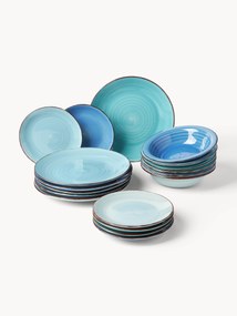 Hand-Painted Tableware Set Baita, 6 People, Set of 18