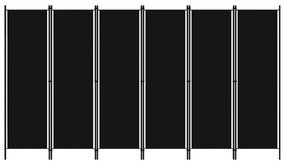 Divisória de quarto com 6 painéis 300x180 cm preto