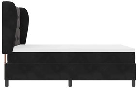 Cama Box Spring com Colchão Preto 140 x 190 cm em Veludo