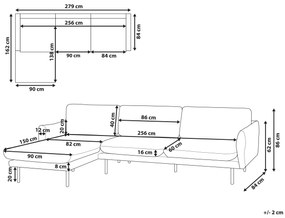 Sofá de canto 4 lugares em tecido creme claro à direita VINTERBRO Beliani