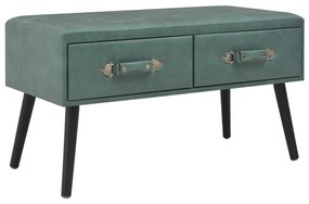vidaXL Mesa de centro 80x40x46 cm couro artificial verde mar