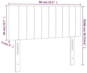 Cabeceira de cama veludo 80x5x78/88 cm cinzento-claro